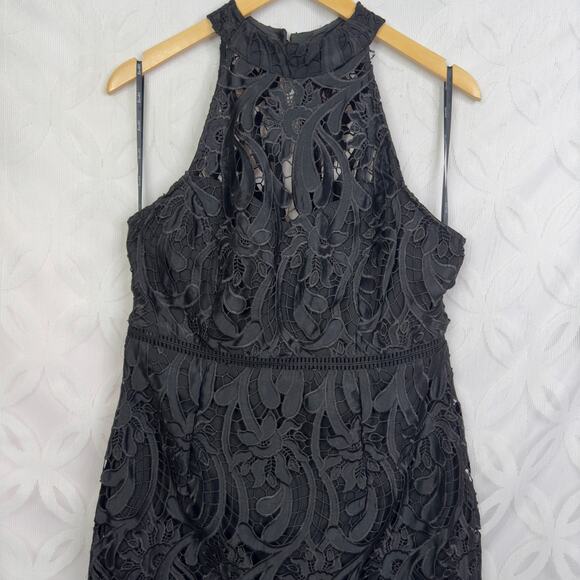 Bardot Isa Crochet Lace Cocktail Sheath Dress French Black Size L 10 NWT - Picture 10 of 12